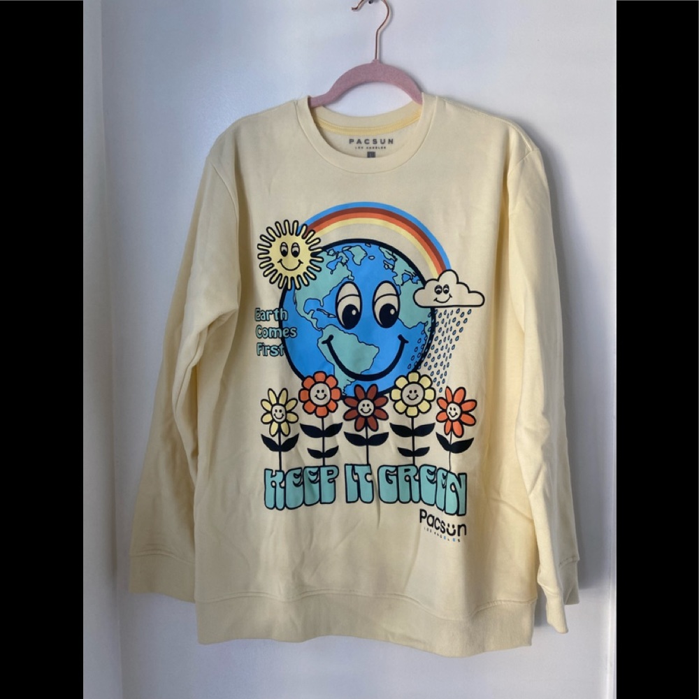 Pacsun eco friendly love the planet oversized sweatshirt